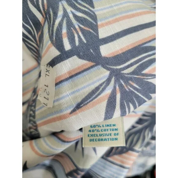 Caribbean Mens Shirt Size XL Long Sleeve Button Up White Linen Blend. NWT 37 - Picture 8 of 11